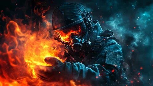 Soldier Channels Inferno While Ice and Flame Battle Within