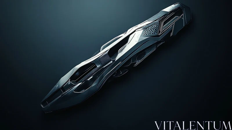 Futuristic monolithic hovercraft chassis with parametric vents