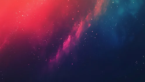 Pink and blue cosmic nebula cloud with scattered stars.