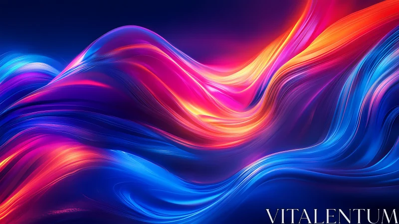 Curved luminous bands form layered multicolor wave structures