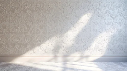 Sunlit damask relief wall with angular incidental illumination.