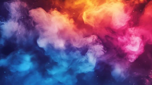 Glowing clouds of color drifting through a cozy cosmic sky.