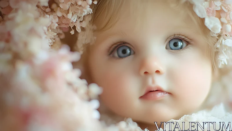 Wonderstruck Child Gazes Through Delicate Floral Whispers