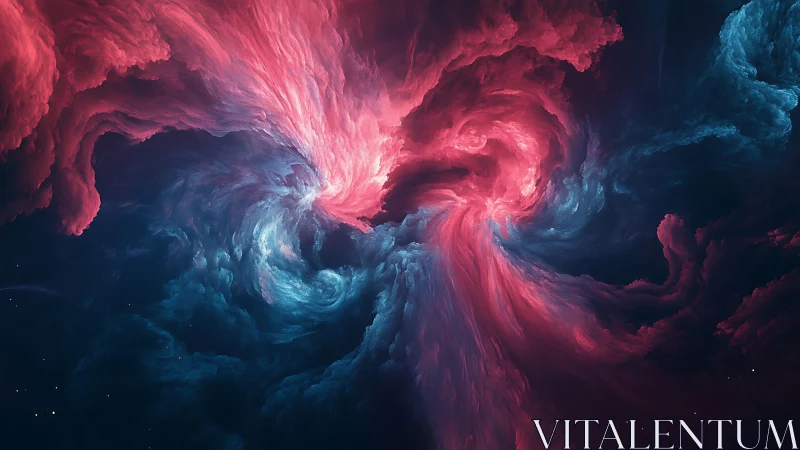 Bipolar nebular vortex unites magenta ion clouds in deep space