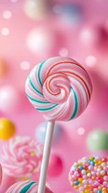 Swirled Candy Dream Lollipop on Pastel Paradise.