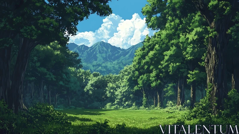 Forest Valley with Mountain Vista.