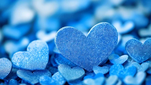 Crystalline Blue Hearts Sparkling Together in Beautiful Harmony.