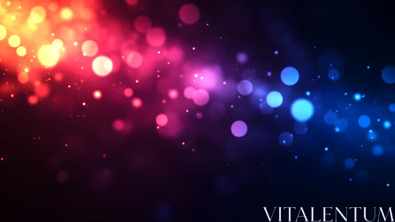 Vibrant Bokeh Light Abstract in Red, Pink, and Blue Gradient.
