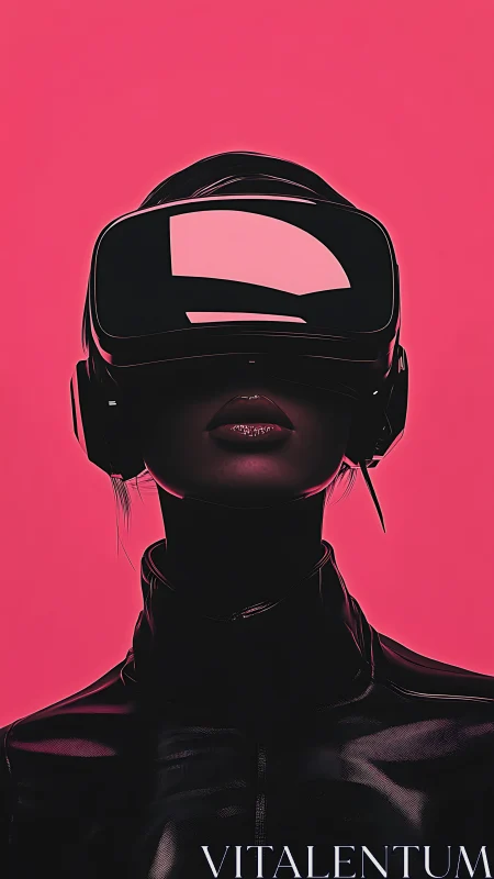 Neon visor dreamer poised on the threshold of virtual skies.