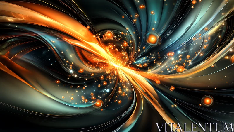 Radiant energy vortex swirls through a luminous cosmic tunnel