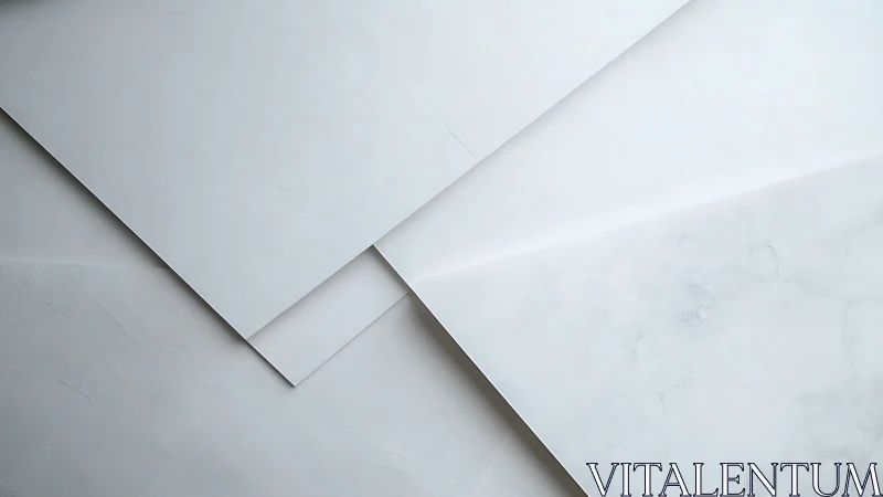 Quiet geometry of overlapping white paper planes in light.