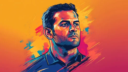 Bold portrait glowing with rich neon dreams and quiet grit.