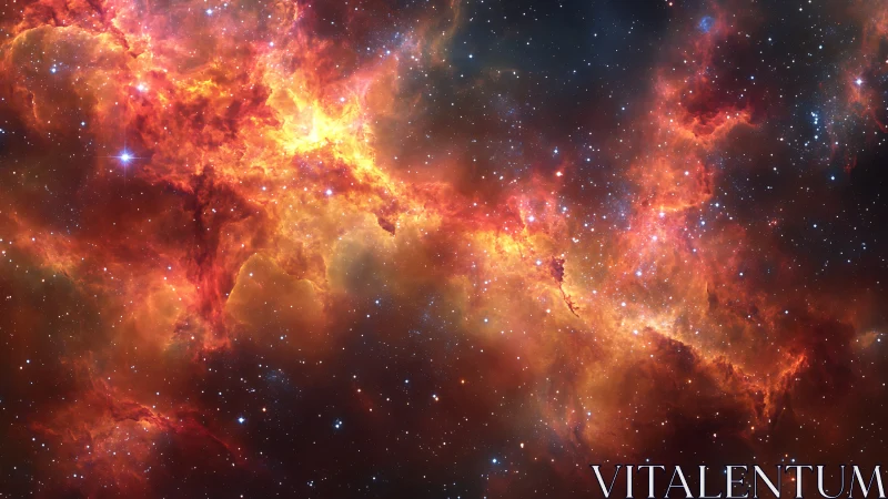 Stellar nebula field with dense ionized gas and dust clouds.