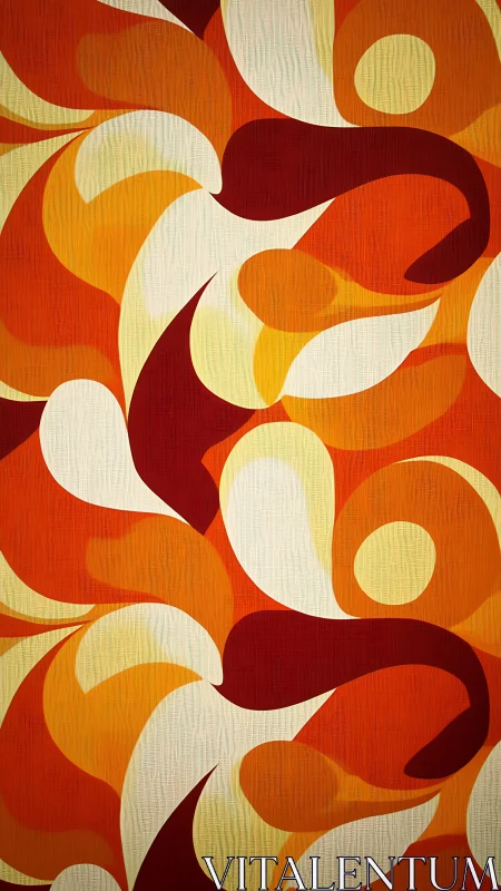 Bold orange and red abstract curved shapes pattern design