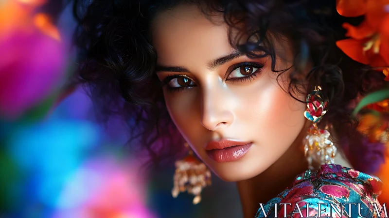 Hyperreal digital portrait renders luminous gaze and chromatic bloom