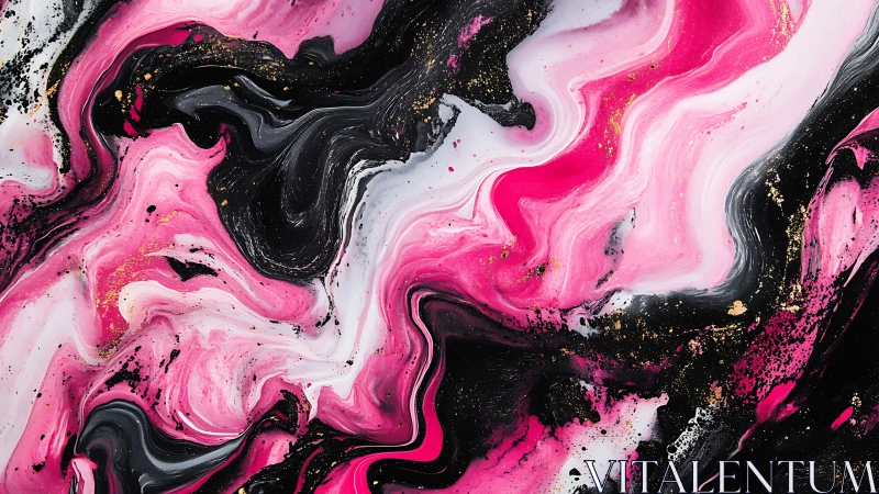 Velvet nebula rivers in pink, black and gold collision.