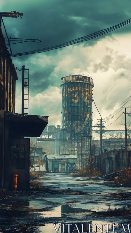 Storm bruises the sky above a forgotten rustbelt outpost