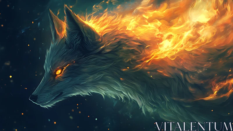 Volumetric pyro-fox profile with luminous plasma mane.