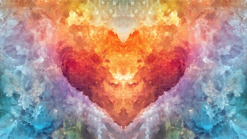 Heart-shaped cloud formation rendered in vivid gradient colors