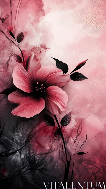 Pink Blossom in Abstraction: Digital Floral Study.