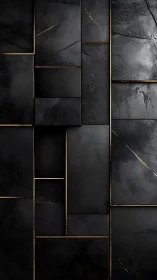 Midnight slate panels stitched with molten gold seams.
