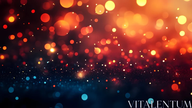 Vibrant Bokeh Lights Abstract Background in Warm and Cool Tones.
