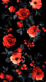 Vibrant Red Blooms Against the Night.