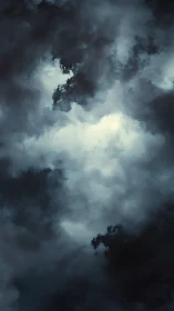 Storm-torn heavens cradle a ghostly shard of distant light.