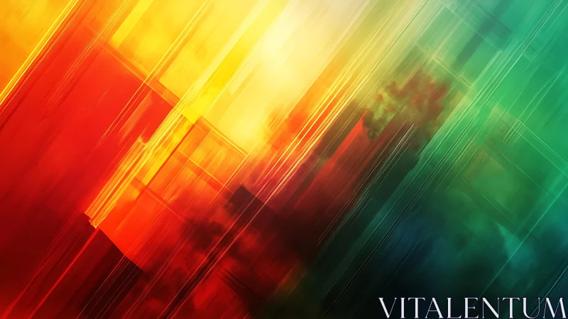 Vibrant Abstract Geometric Art with Gradient Colors and Lines.