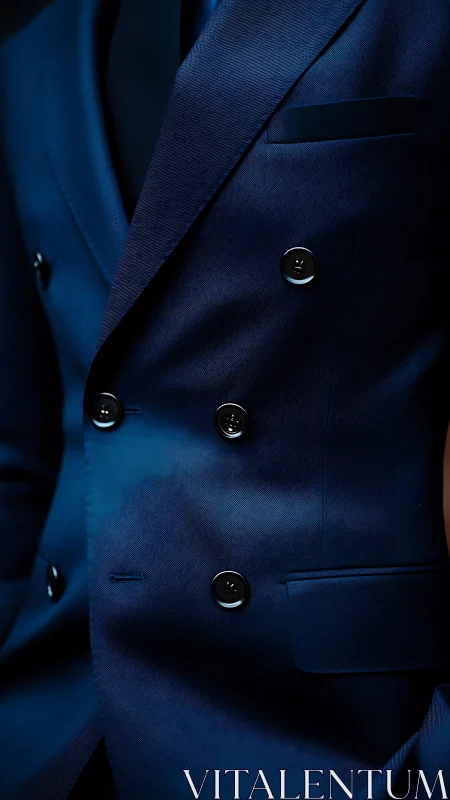 Navy Double-Breasted Blazer with Metal Buttons