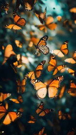 Monarch butterflies in dynamic swarm under shallow depth of field
