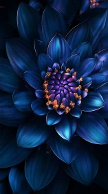 Ethereal Blue Lotus with Radiant Purple Core.