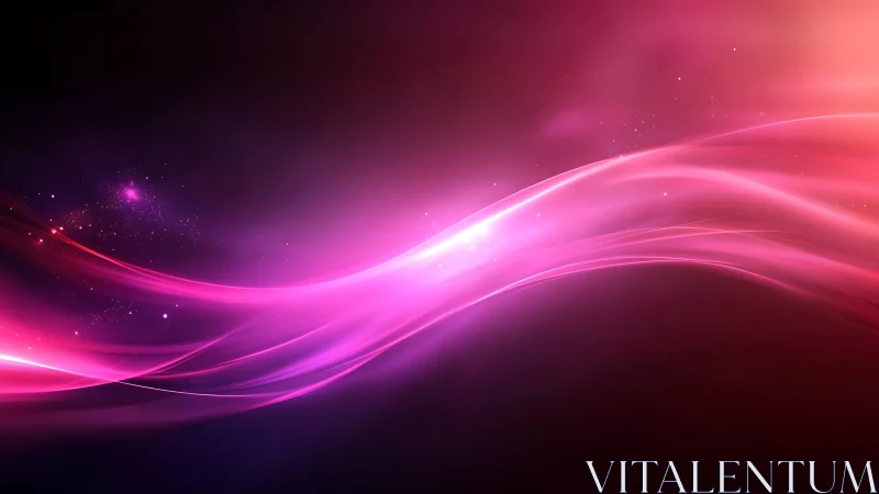 Glowing pink light waves drifting softly across the night.