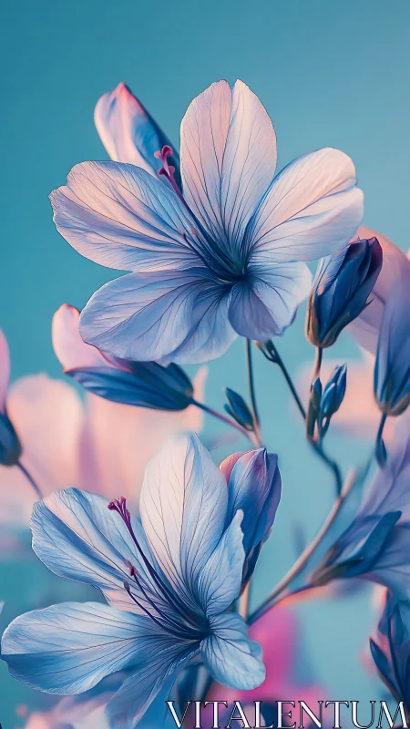 Delicate Petals Dance Through Pastel Dreams.