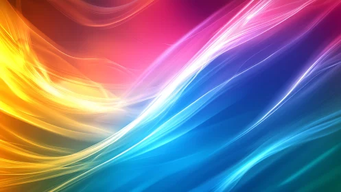 Vibrant flowing light waves in multicolor digital abstract.