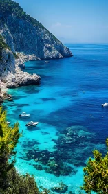 Mediterranean Paradise: Crystal Waters Meet Limestone Cliffs.