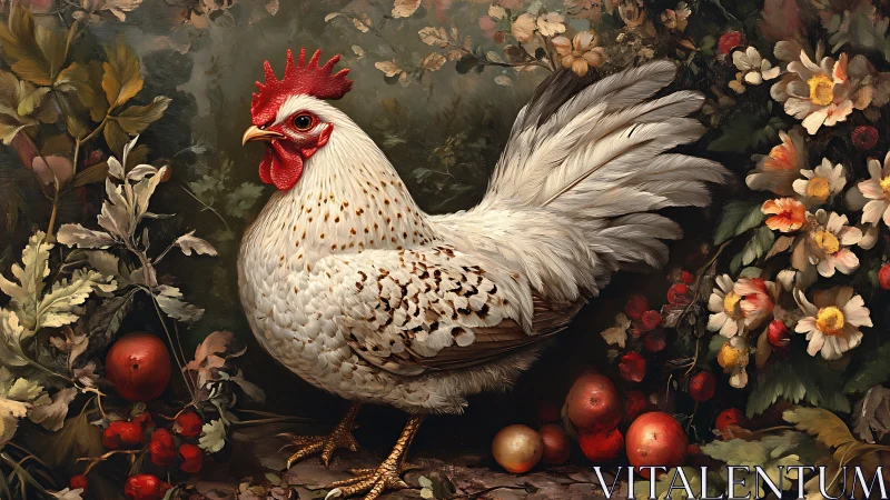 Rooster's Garden: A Portrait of Farmyard Grace.