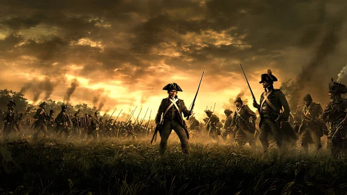 Dramatic battlefield line captures a tense historic showdown