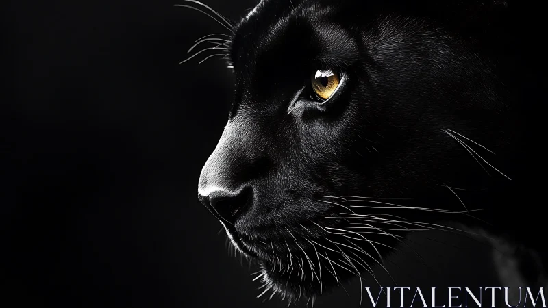 Black Panther Profile with Golden Eyes