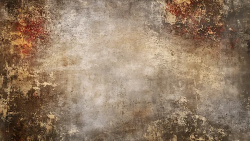 Oxidized plaster surface with stratified patina and abrasions.