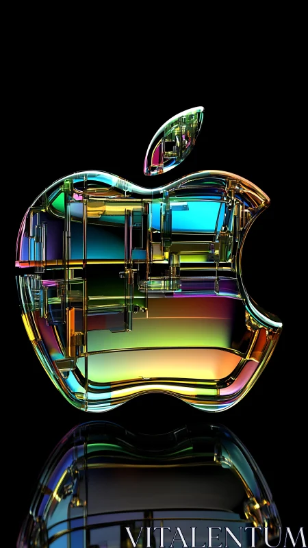 3D glassy tech emblem with prismatic internal architecture.