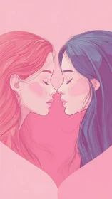 Two Souls Kiss in Synchronized Tender Intimacy