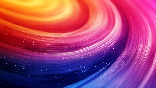 Radiant color waves swirl gently in a glowing cosmic flow