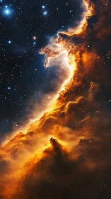 Ionized nebular wall with high-contrast emission front and dust columns