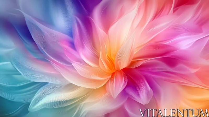 Vibrant abstract flower with radiant flowing petals.