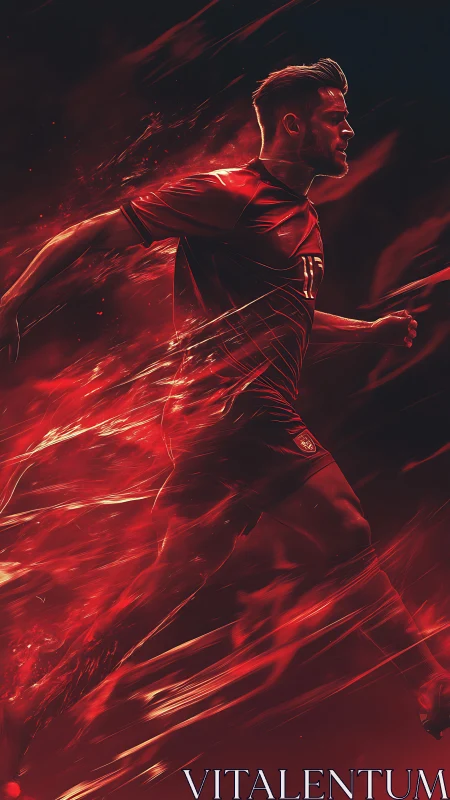 Blazing striker carves molten streaks through midnight air