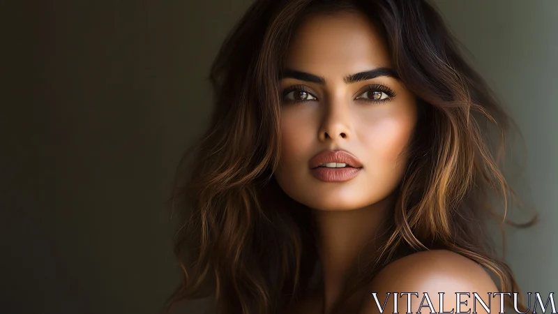 Soft light embraces a poised woman with calm, confident gaze