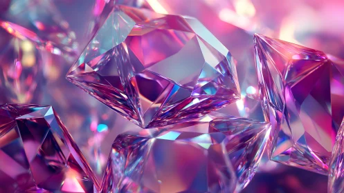 Sparkling Pink and Purple Crystals in Vibrant Abstract Style.
