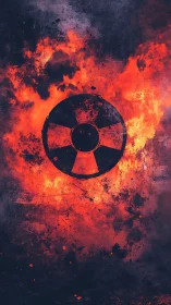 Radioactive Hazard Symbol Ablaze in Inferno.