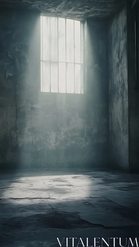 Light carves a quiet escape path across the concrete floor